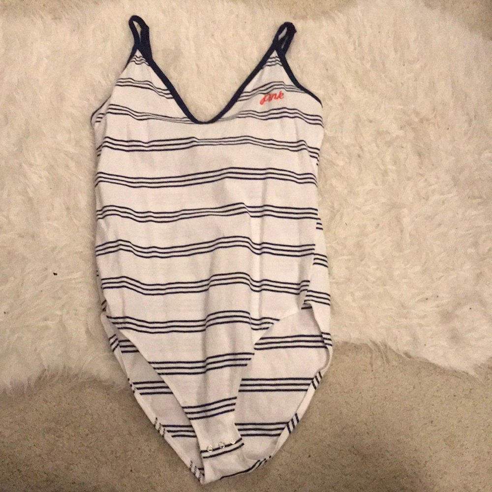VS Pink Striped Bodysuit